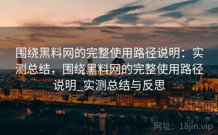 围绕黑料网的完整使用路径说明：实测总结，围绕黑料网的完整使用路径说明_实测总结与反思
