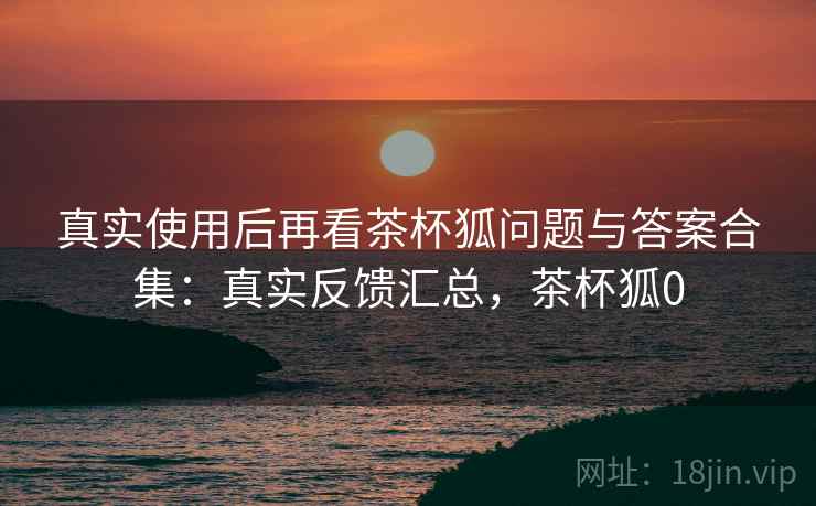 真实使用后再看茶杯狐问题与答案合集:真实反馈汇总,茶杯狐0 第2张 真实使用后再看茶杯狐问题与答案合集:真实反馈汇总,茶杯狐0 第2张